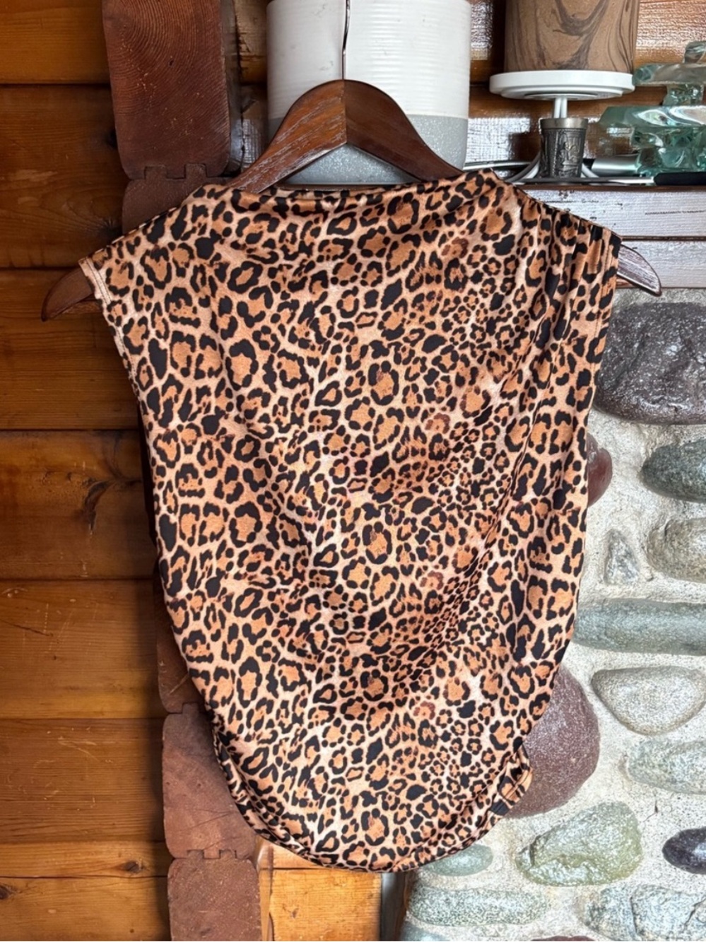 Erin Blair Leopard Print Ruched Side Top Going Out Stretch Medium M